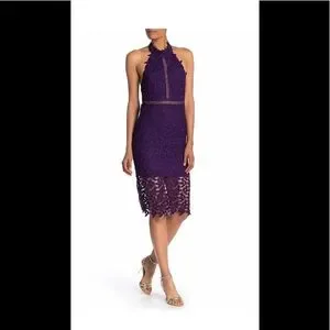 Bardot Dresses Bardot Gemma Purple Lace Halter Dress Szm8 Nwt Poshmark